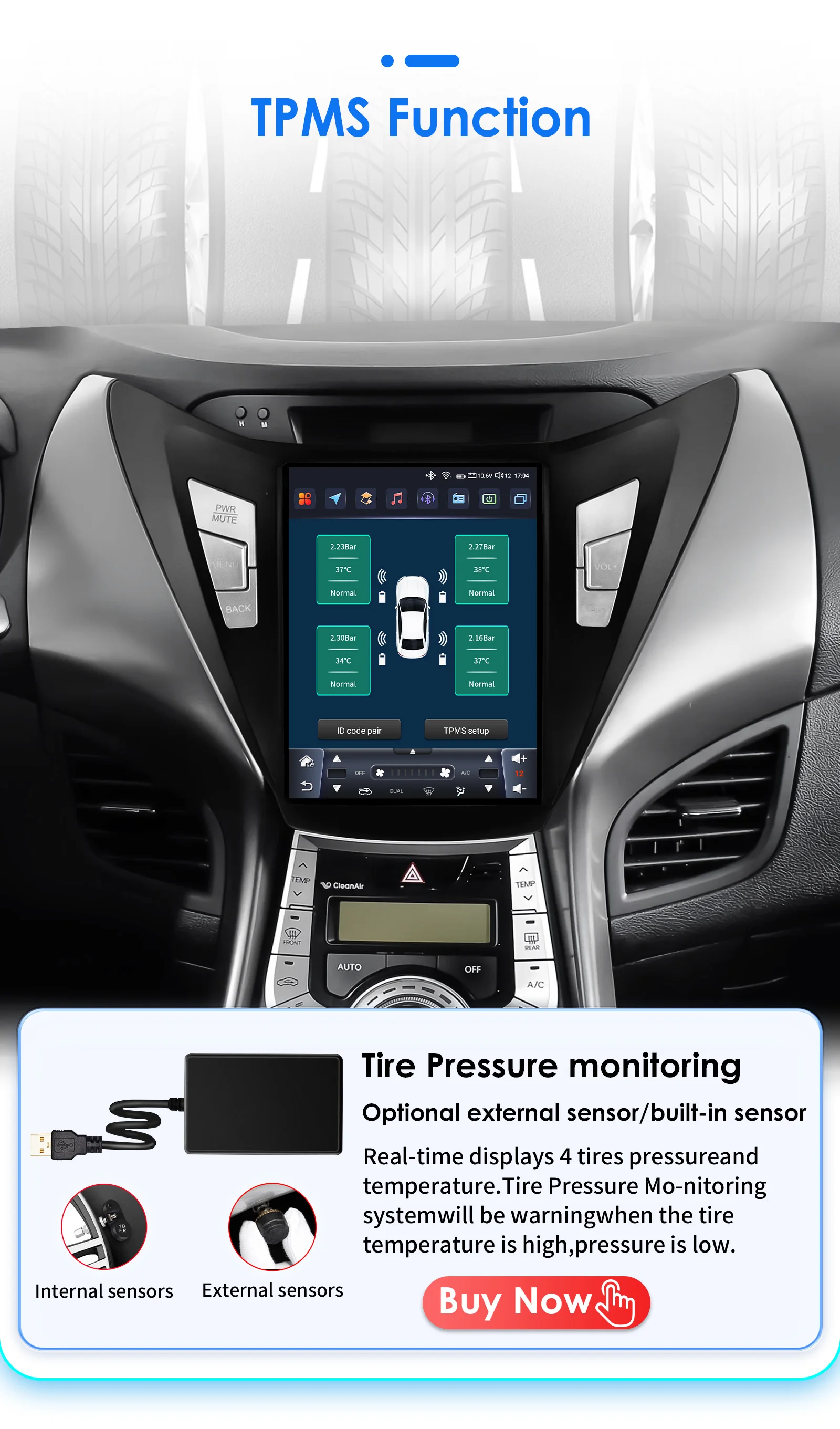 Hizpo 9.7" For Tesla Style For Hyundai Elantra Avante I35 2011-2013 Car Multimedia Player 2din GPS Navigaion CarPlay Android 13