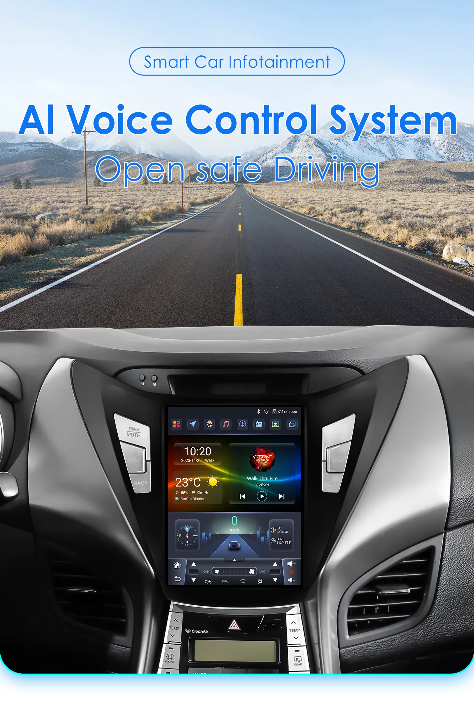 Hizpo 9.7" For Tesla Style For Hyundai Elantra Avante I35 2011-2013 Car Multimedia Player 2din GPS Navigaion CarPlay Android 13