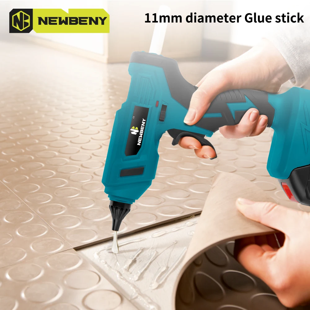 NEWBENY 280°C Electric Hot Melt Glue Gun 11MM 10pcs Glue Sticks Portable Rechargeable DIY Repair Tool For Makita Battery Pin