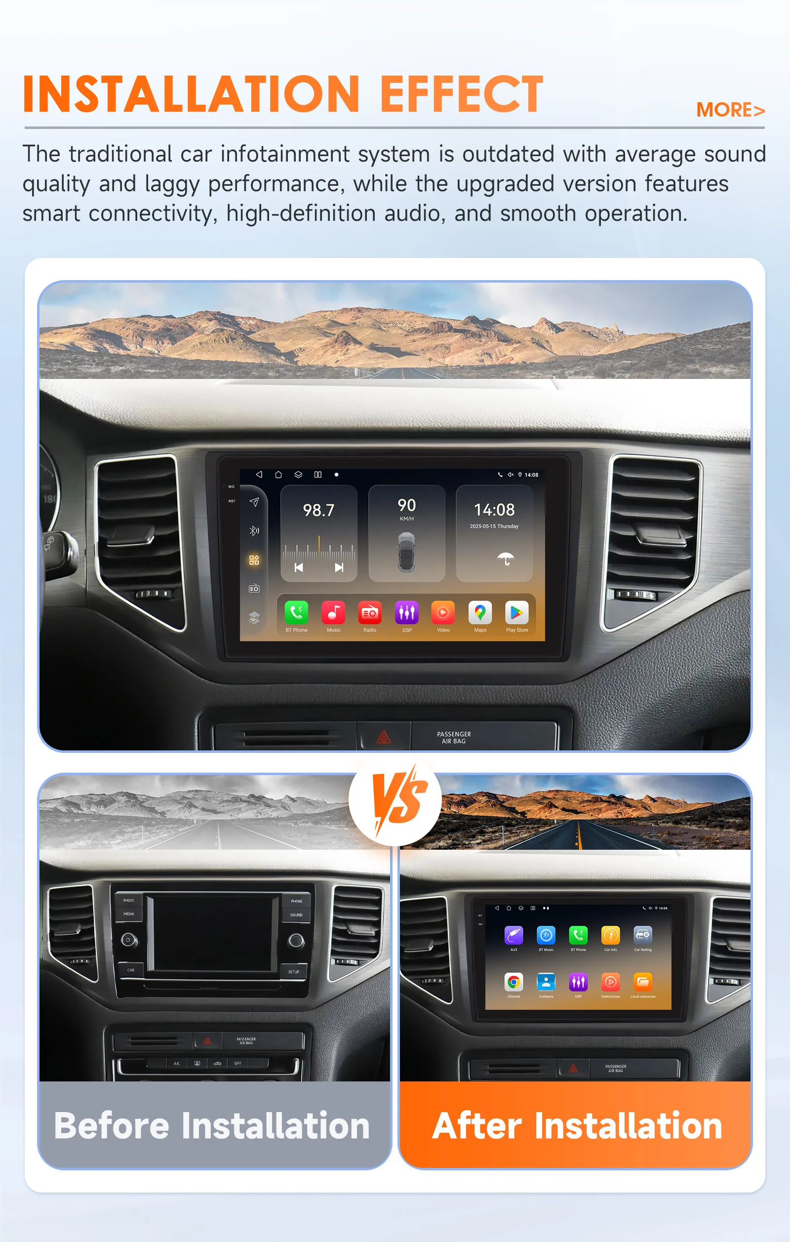 Hizpo Android Auto Radio for VW Volkswagen MQB Polo Plus/T-Cross/Zoals T-Kruis/T- Roc Carplay 4G Car Multimedia GPS Navigation