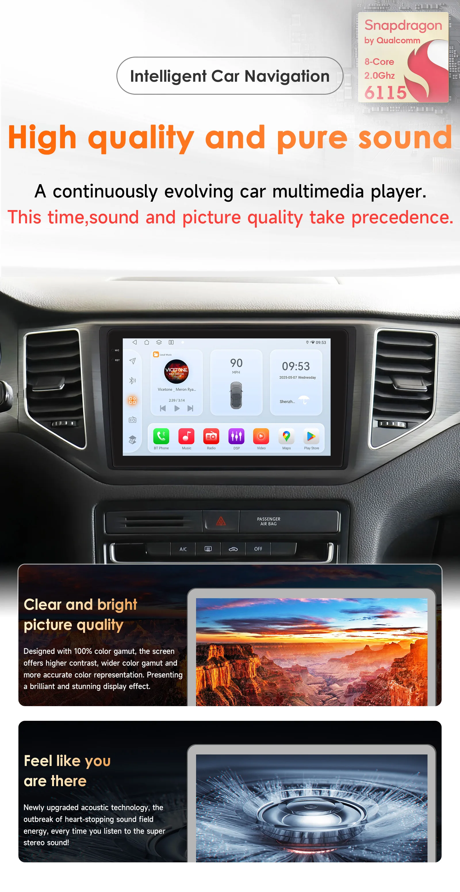Hizpo Android Auto Radio for VW Volkswagen MQB Polo Plus/T-Cross/Zoals T-Kruis/T- Roc Carplay 4G Car Multimedia GPS Navigation