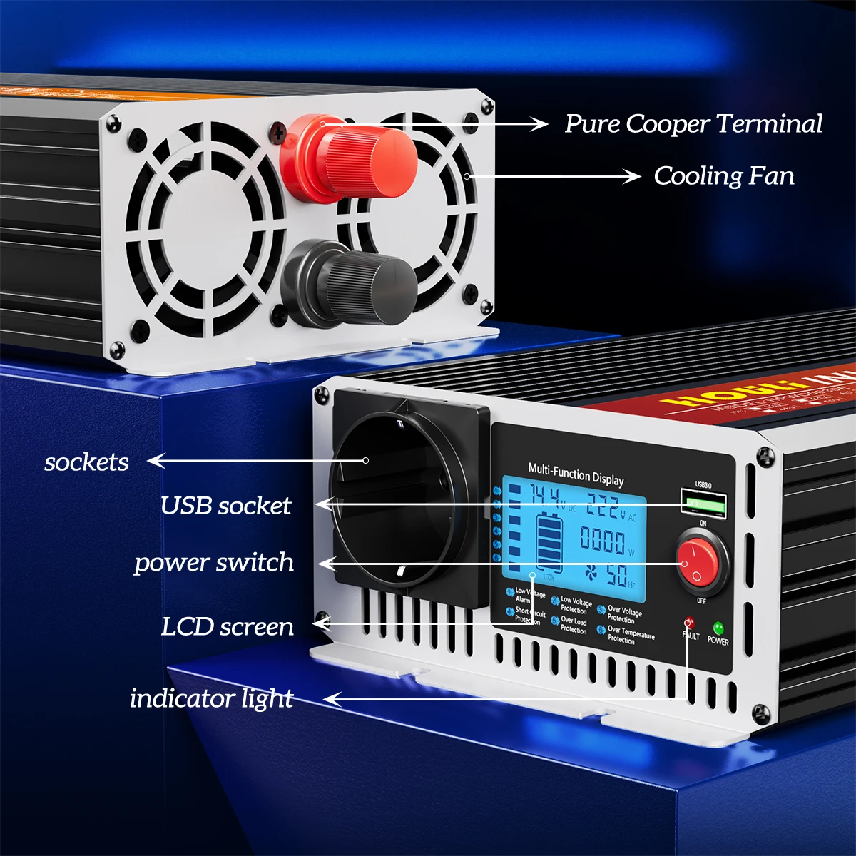 Convertidor Inversor Onda Pura 12v 220v 3000w 4000w 5000w 6000w 1 Transformador USB 12v 230v 3000w Onda Pura 6000w