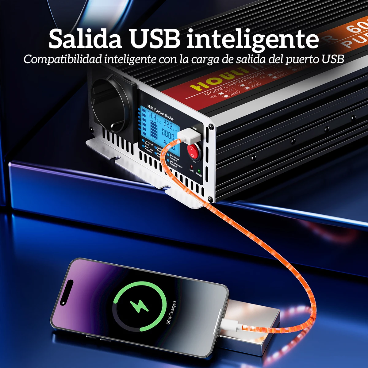 Convertidor Inversor Onda Pura 12v 220v 3000w 4000w 5000w 6000w 1 Transformador USB 12v 230v 3000w Onda Pura 6000w