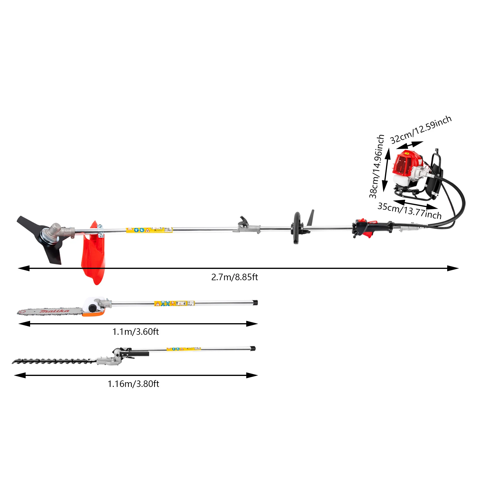 52cc Engine Gas Power Hedge Trimmer Good Heat Dissipation Removable Design hedge Trimmer for Forest Firefighting Garden Yard