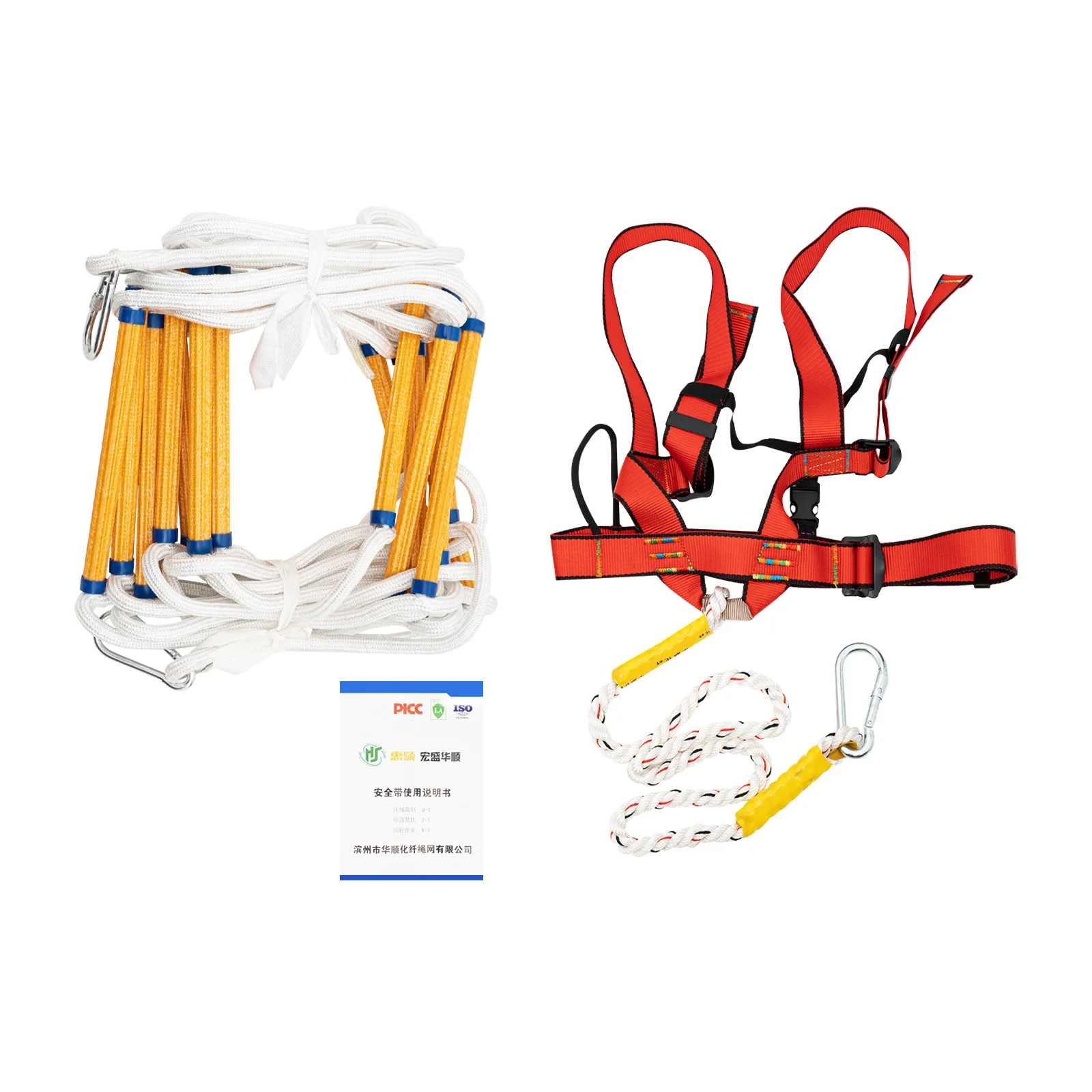 6M/10M Polyester Fabric Emergency Escape Ladder Rope Fire Fighting Ladder for Quick Use in Fire DisasterLoad 200 KG