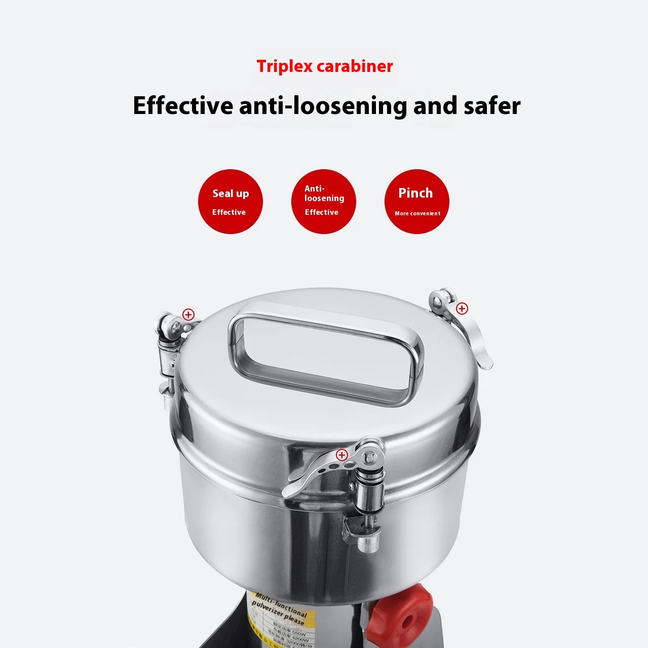 Electric Grain Grinder Stainless Steel Spice Herb Grinder Cereal Mill Flour Powder Machine for Dry Herbs Spices Coffee Corn 800G