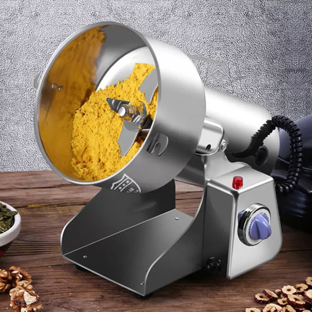 Electric Grain Grinder Stainless Steel Spice Herb Grinder Cereal Mill Flour Powder Machine for Dry Herbs Spices Coffee Corn 800G