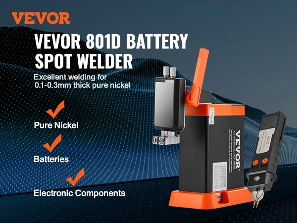 VEVOR Battery Spot Welder 14.5KW Capacitor Energy Storage Pulse Battery Spot Welder with 73B Welding Pen 801D High Power Spot