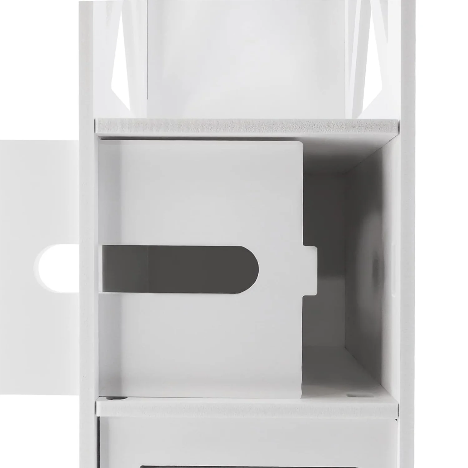 BRIEFNESS Bathroom Cabinet Waterproof Cabinet Freestanding Toilet Paper Cabinet Freestanding Storage Shelf White 80 x 18 x 20 cm