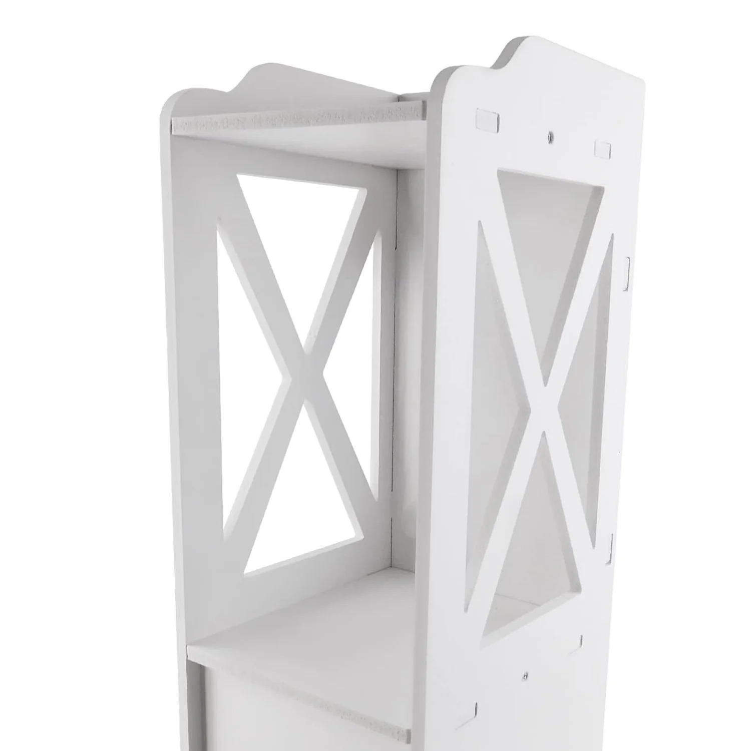BRIEFNESS Bathroom Cabinet Waterproof Cabinet Freestanding Toilet Paper Cabinet Freestanding Storage Shelf White 80 x 18 x 20 cm