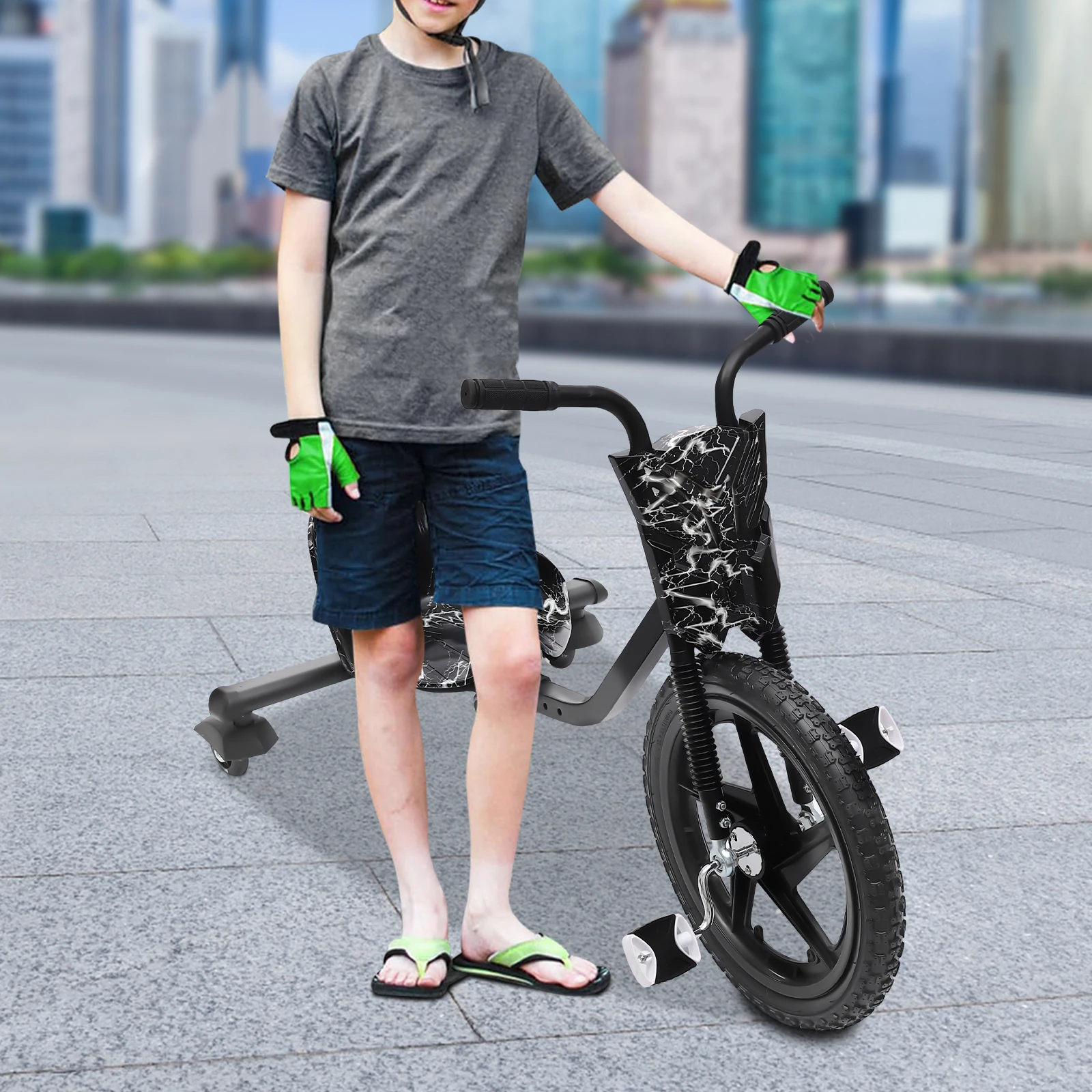 Children’s Tricycle Pedal Tricycle Unpowered Drift Kart Balance Car Drifting Scooter Drifter for 6 years