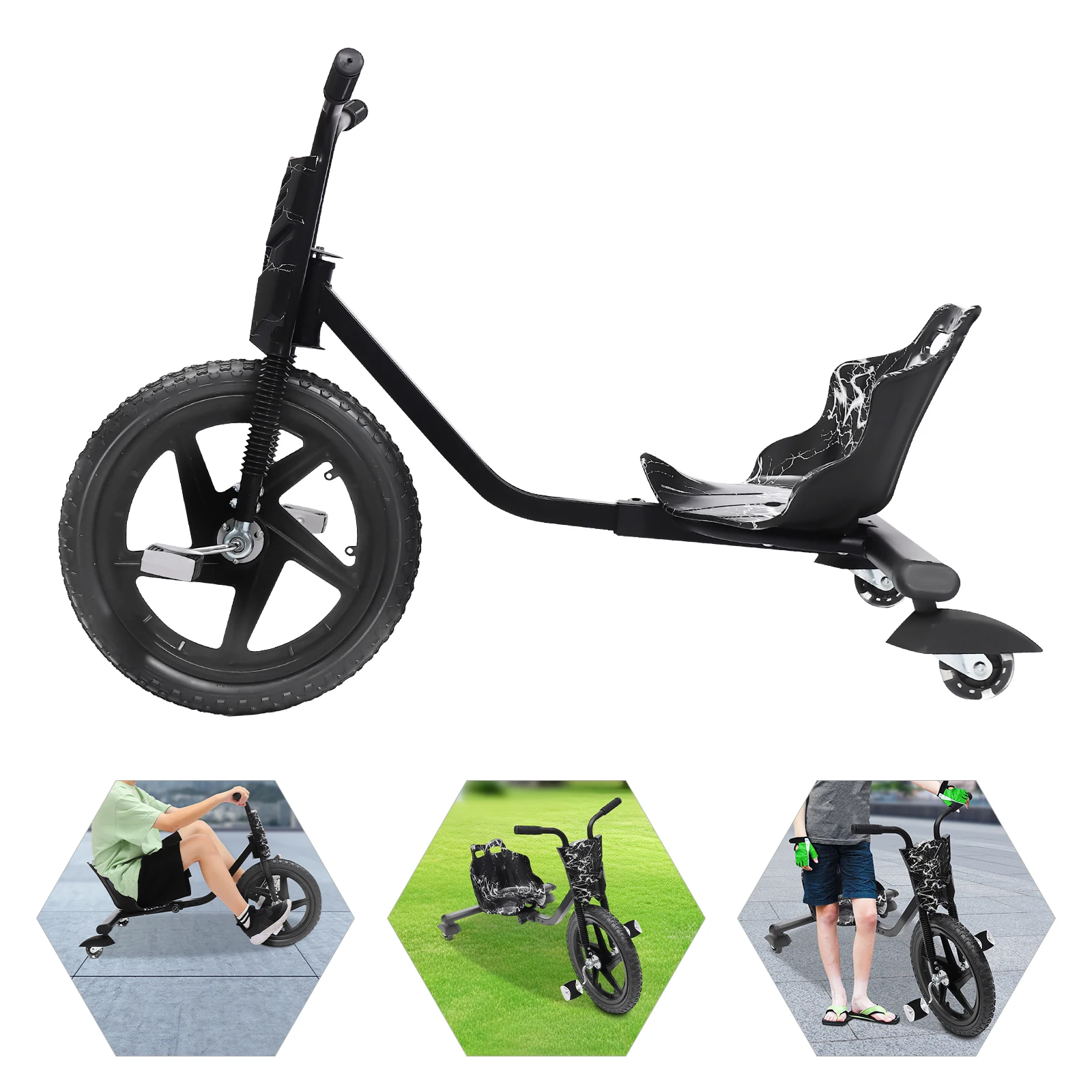 Children’s Tricycle Pedal Tricycle Unpowered Drift Kart Balance Car Drifting Scooter Drifter for 6 years