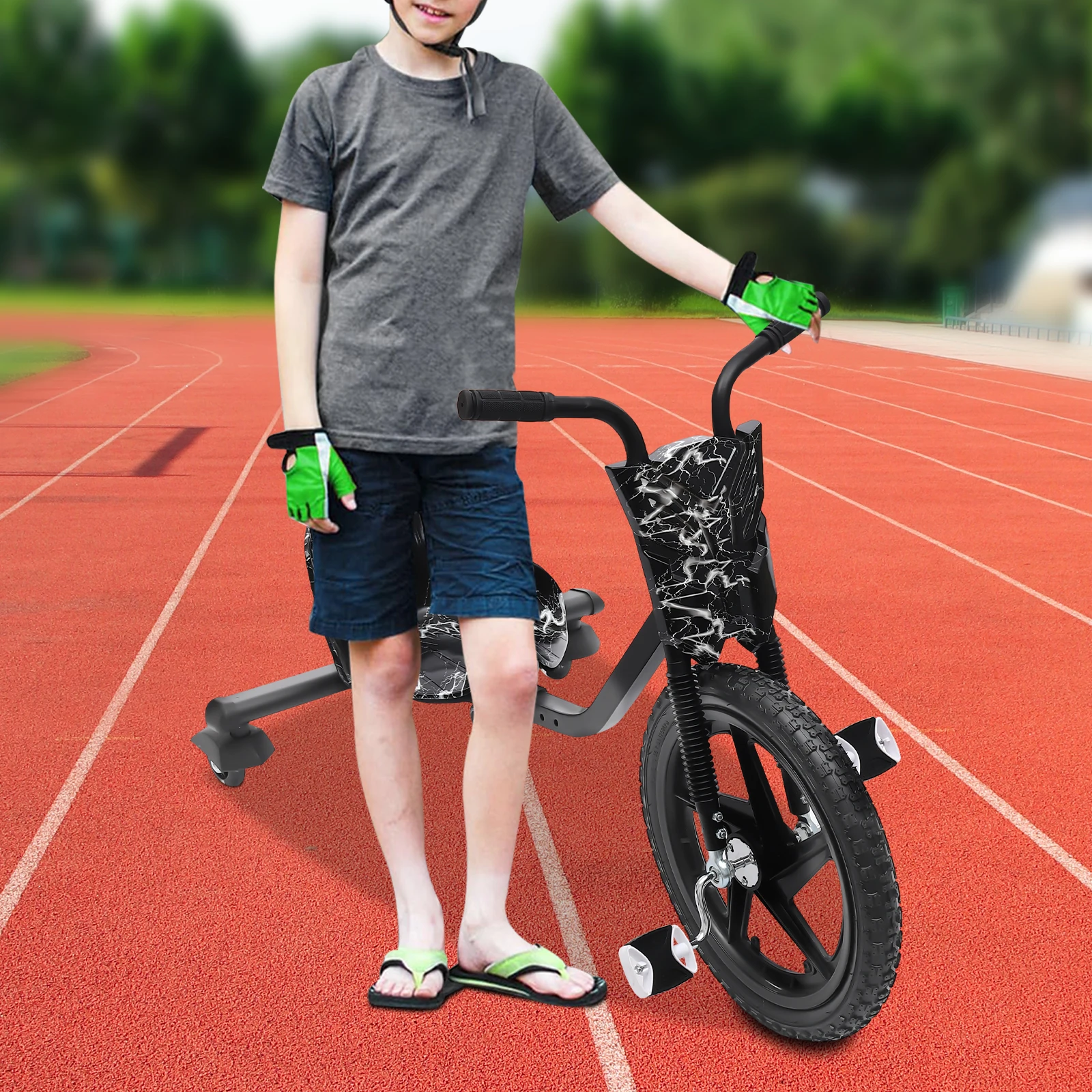 Children’s Tricycle Pedal Tricycle Unpowered Drift Kart Balance Car Drifting Scooter Drifter for 6 years