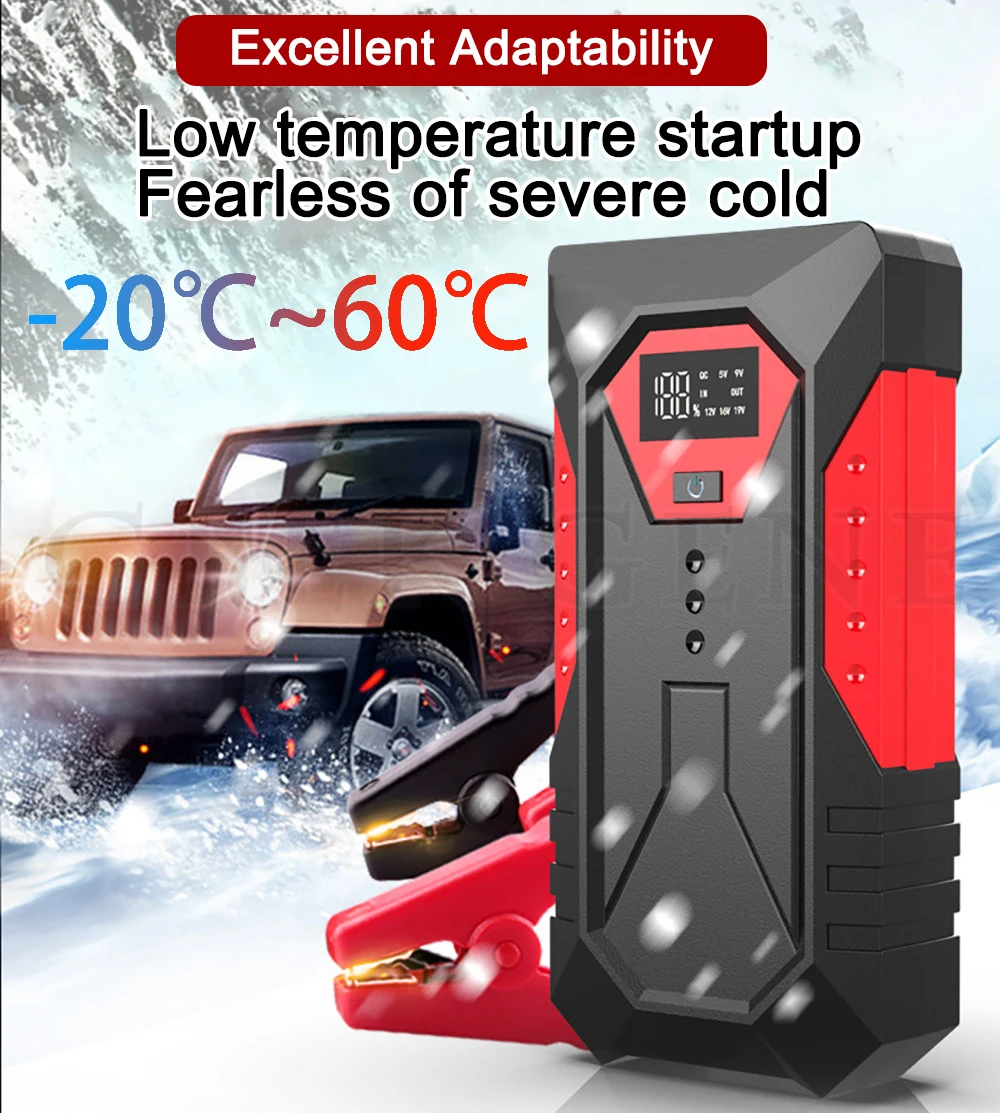 Portable 3000A Car Jump Starter 59.2Wh Power Bank Car Booster Charger 12V Starting Device Petrol Diesel Car Emergency Booster