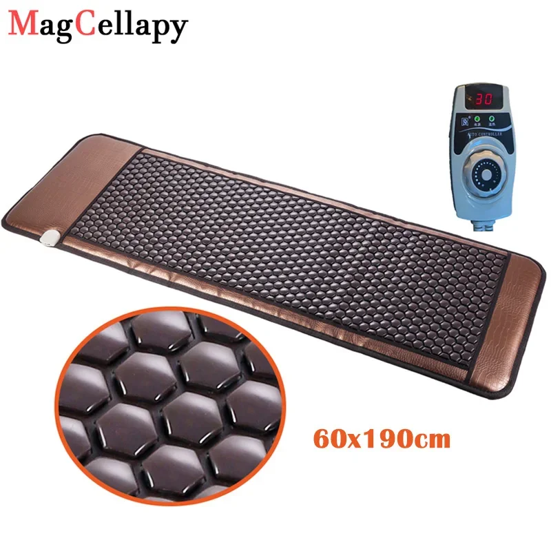 Natural Tourmaline Germanium Stone Mattress Massage Heating Pad Far-Infrared Thermal Stone Therapy 190x80cm Relieve Back Pain