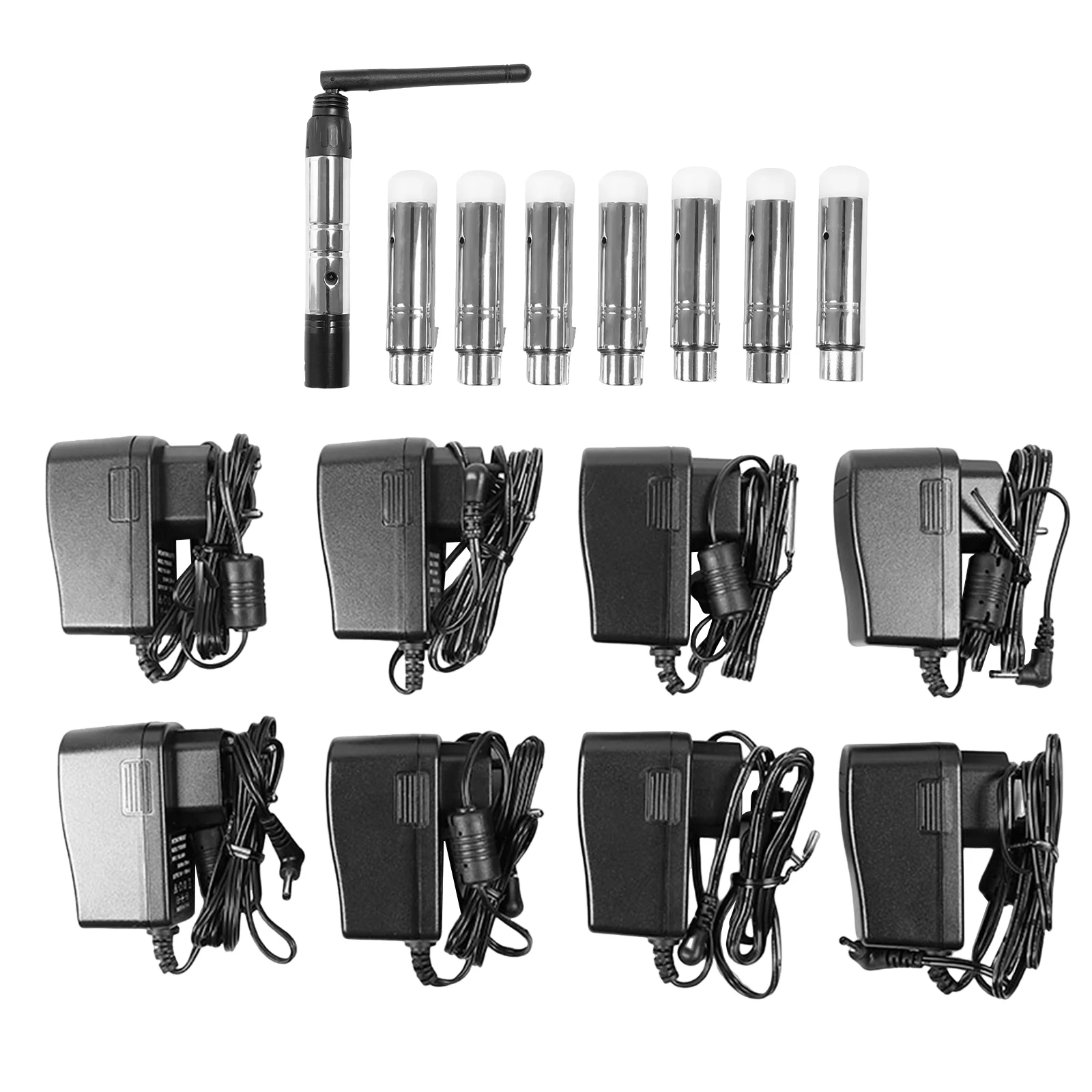 DMX 512 Controller Rechargeable Battery Wireless Transmitter 7* Wireless Receivers 8* Power Adapters For Controlling Stage Light