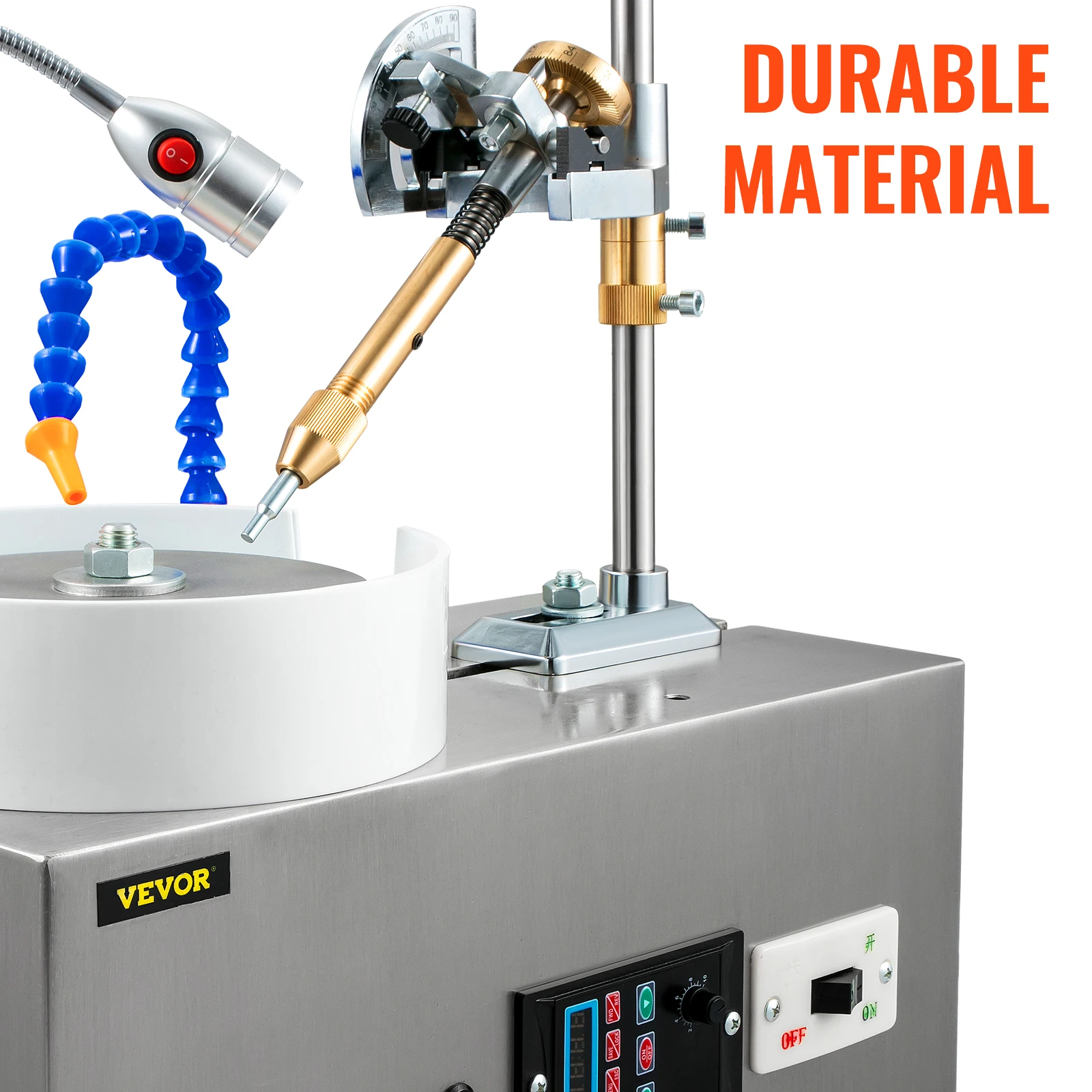 SucceBuy 180W Gem Faceting Machine Faceted Manipulator Led Light Water Pump 2800RPM Flat Gemstone Processing Jade Angle Polisher