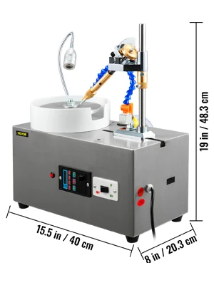 SucceBuy 180W Gem Faceting Machine Faceted Manipulator Led Light Water Pump 2800RPM Flat Gemstone Processing Jade Angle Polisher