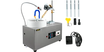 SucceBuy 180W Gem Faceting Machine Faceted Manipulator Led Light Water Pump 2800RPM Flat Gemstone Processing Jade Angle Polisher