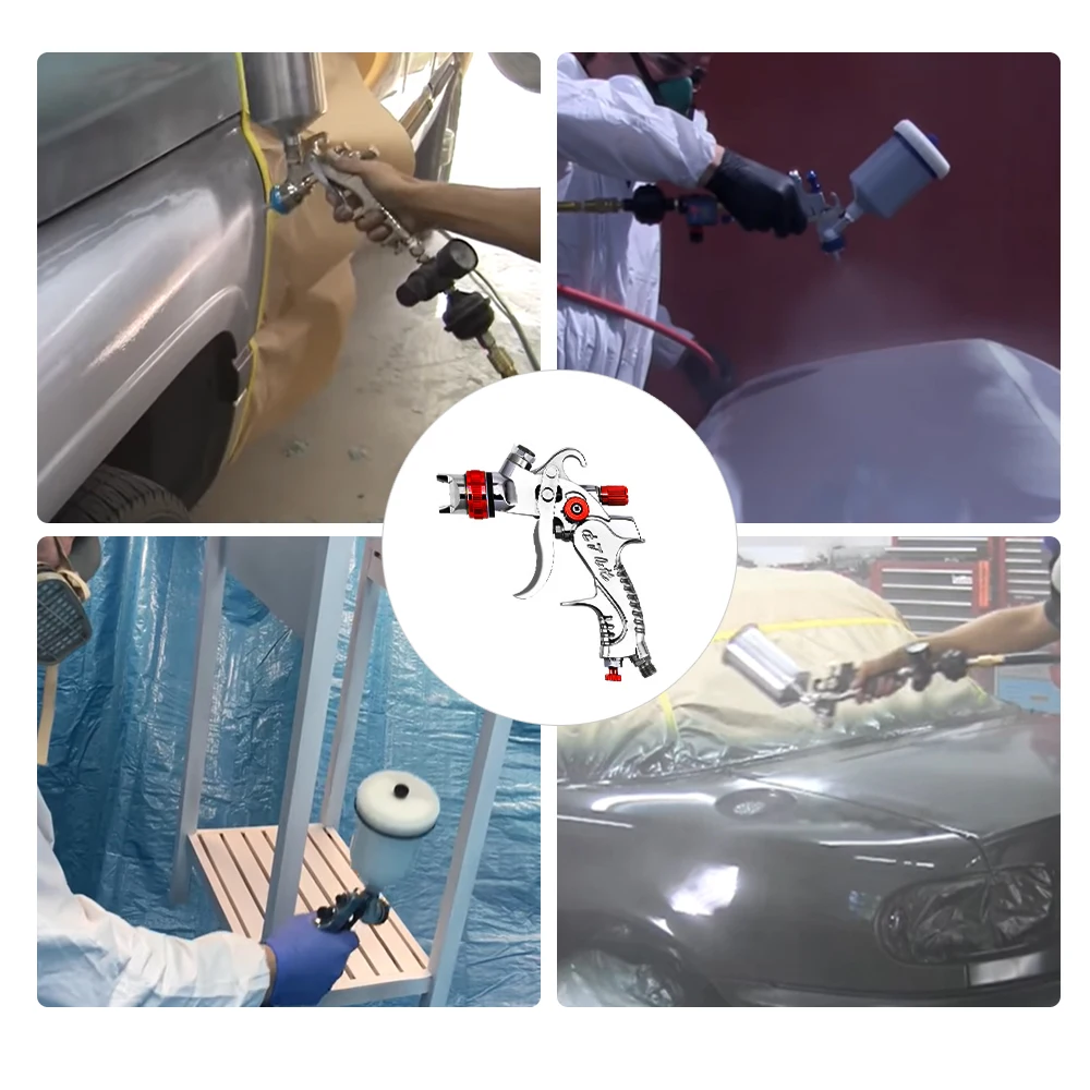 Paint Spray Gun HVLP Gravity Air Spray Gun 1.4/1.7/2.0 mm Nozzles Car Furniture Small Repair Painting Spray Gun