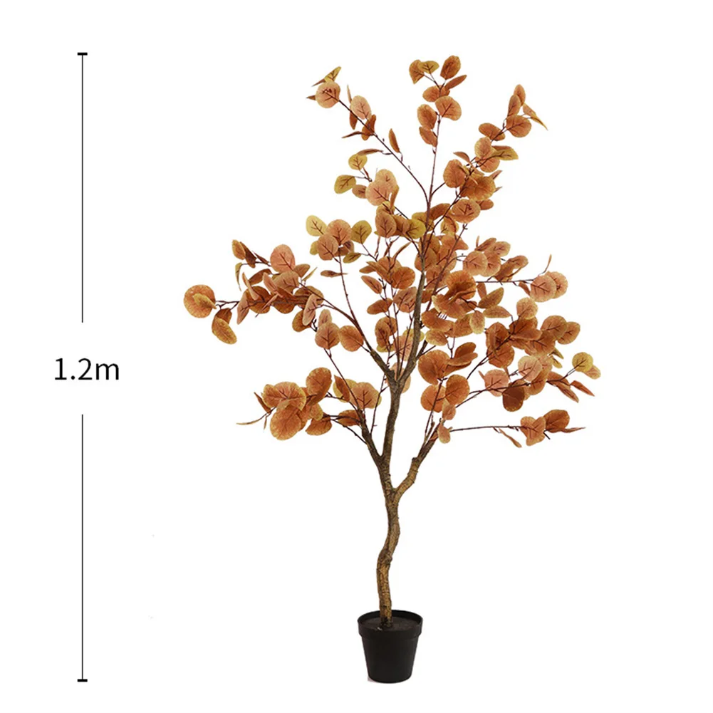 Artificial Fall Eucalyptus Tree Thanksgiving Decor, Artificial Autumn Ficus Tree Decor For Porch Fireplace Front Indoor Party