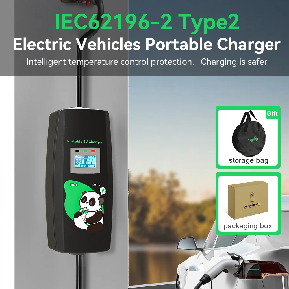 Khons 11kw Electric Car Charger 3Phase 16A Portable Charger Type2 EVSE Charging Box Cee Plug IEC62196 Electric Car Charger