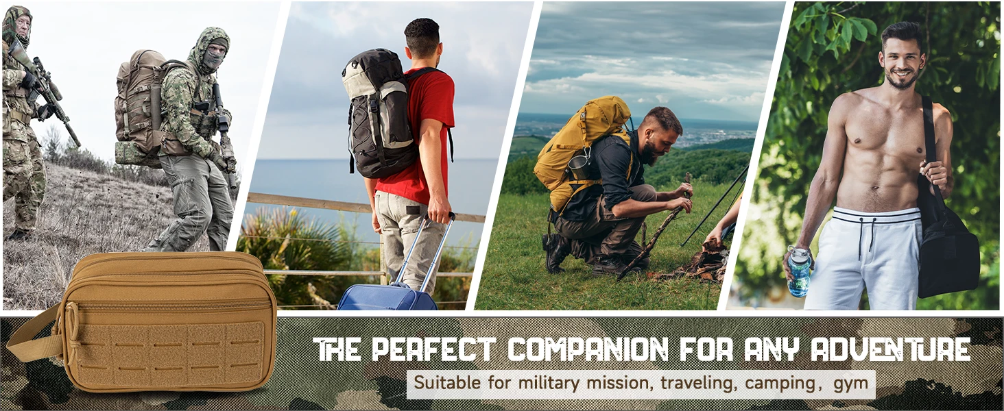 Men's Tactical Toiletry Bag, Hygiene Bag, EDC Tool, Soft Pouches, Small Toiletry Bag, Men's Shaving Kit, Travel Shower Bag
