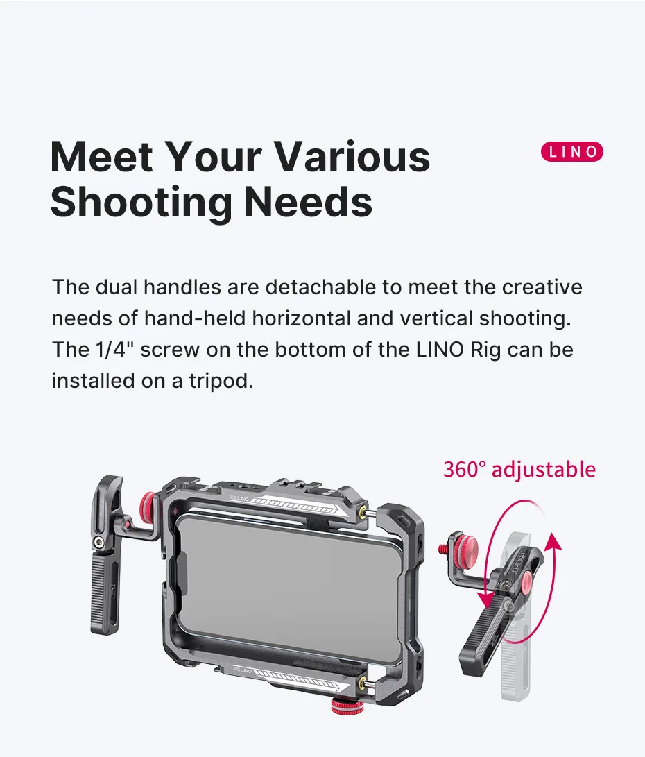 Ulanzi Lino Phone Cage Video Vlog Rig Handle For 5.4'' to 6.7'' iPhone X 11 12 13 14 Pro Max Android Phone Photography