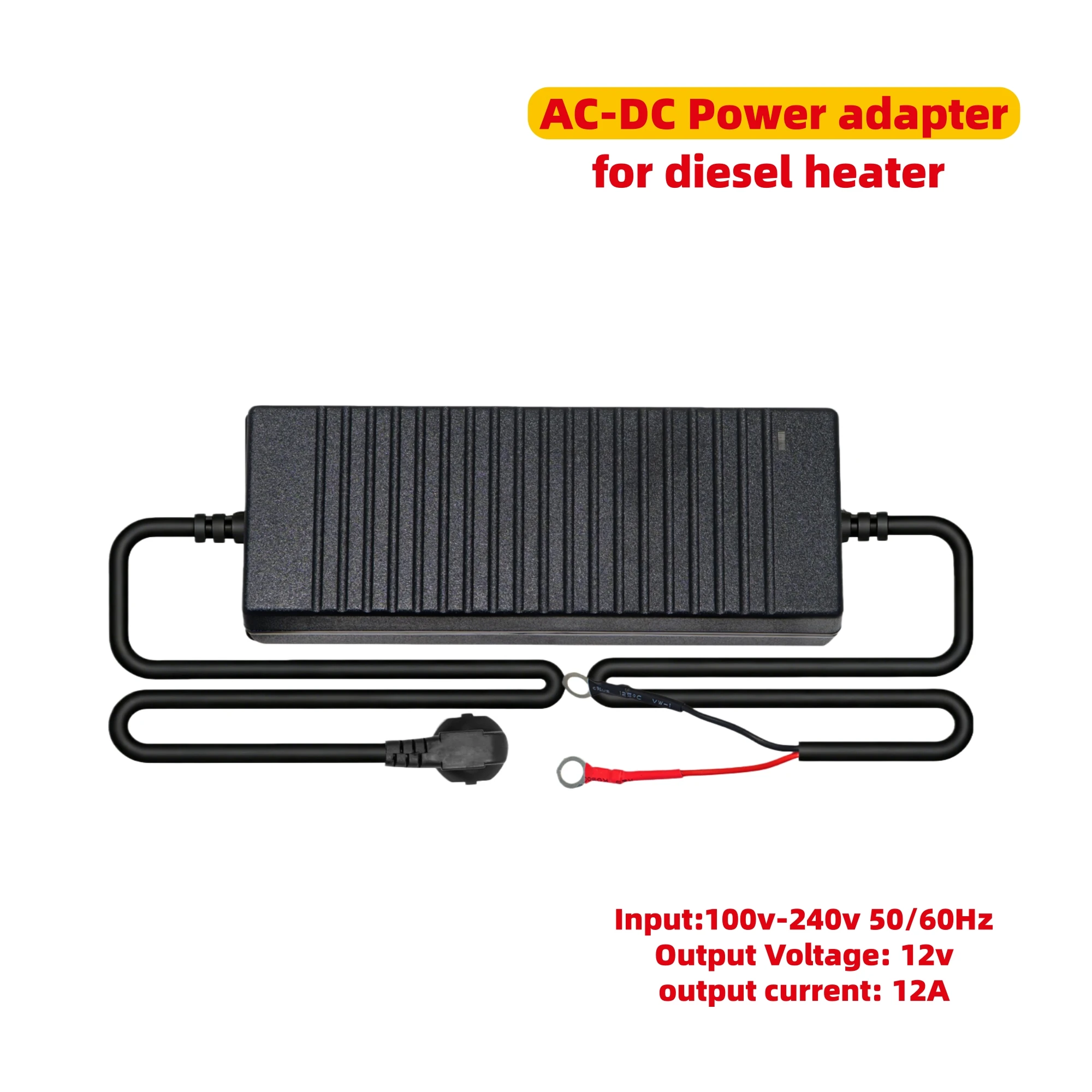 12V 12A 110W Diesel Air Heater Adapter Power Cord AC100V-240V to DC 12V Power Supply Adapter EU PLUG