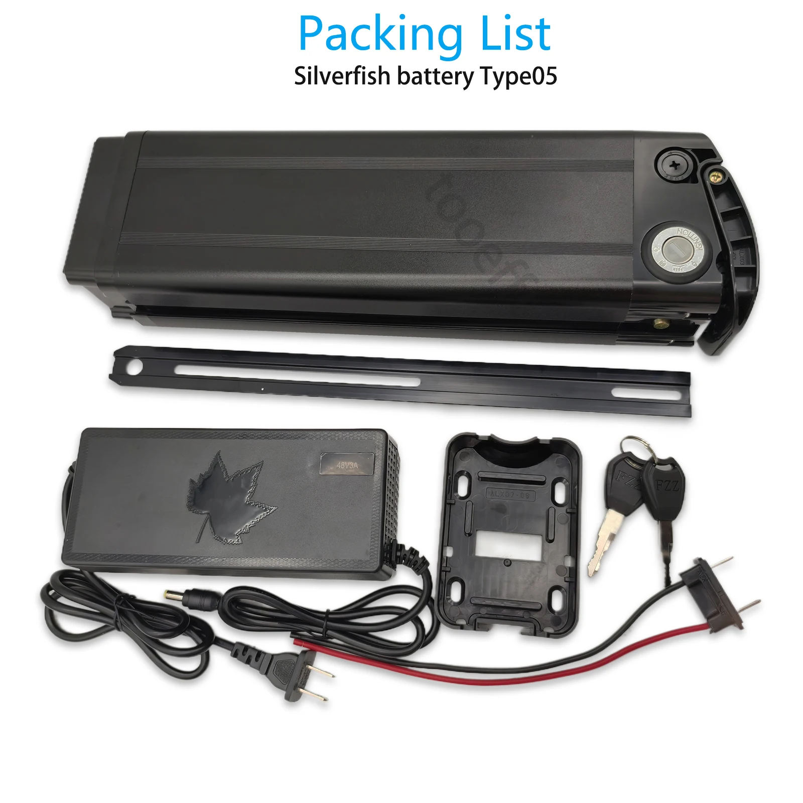 L385mm Silver Fish 48V Ebike Battery Lithium Ion Batteries for ENGWE L20 Cmacewheel Y20 VAKOLE Y20 Pro