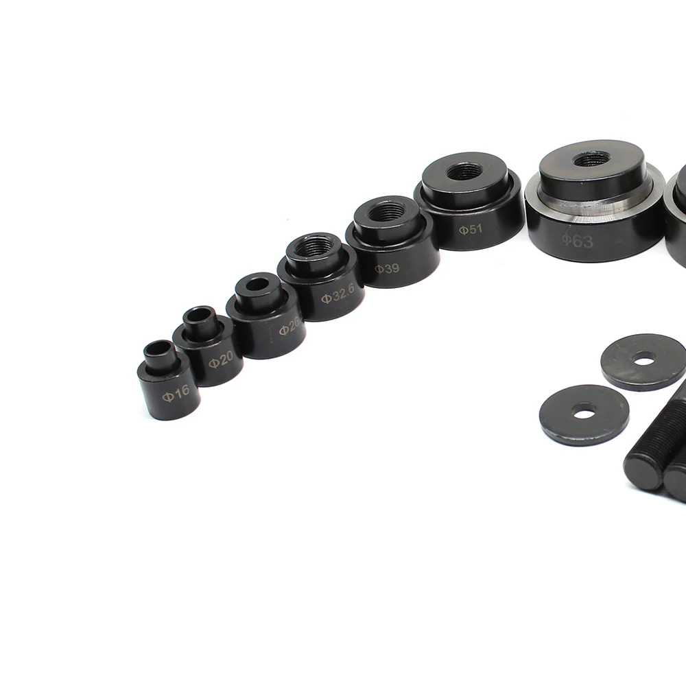 SYK-15Ton /10 Dies 16mm-101mm Hydraulic Knockout Punch Kit Hole Punch for Metal, Steel, Plastic