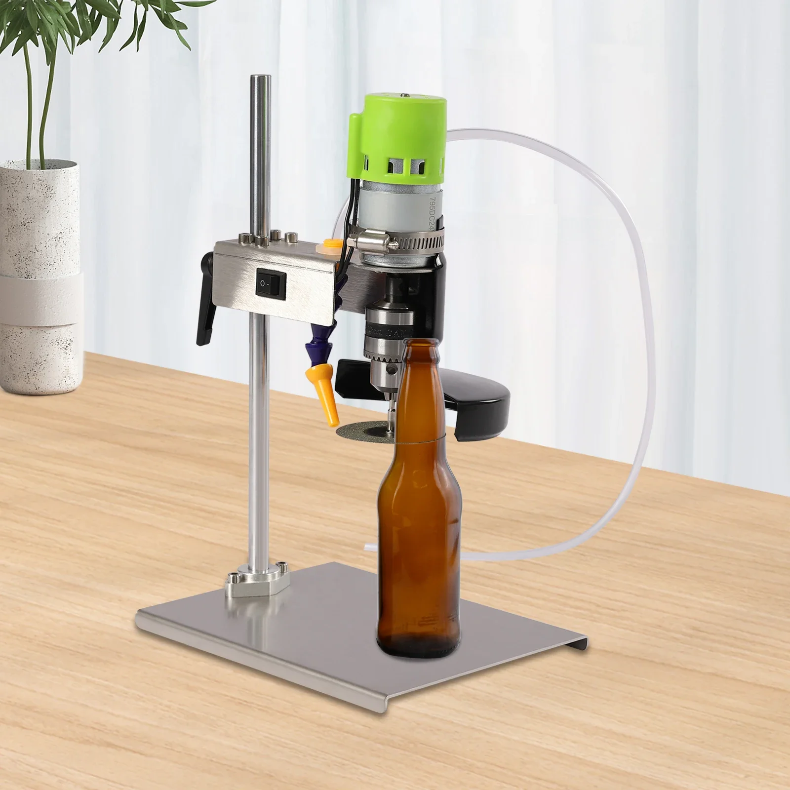 Glass Bottle Cutter 150W Glass Bottle Cutter Machine Low Noise Wine Bottle Cutter Tool Kit for Round/Square/Irregular Glass