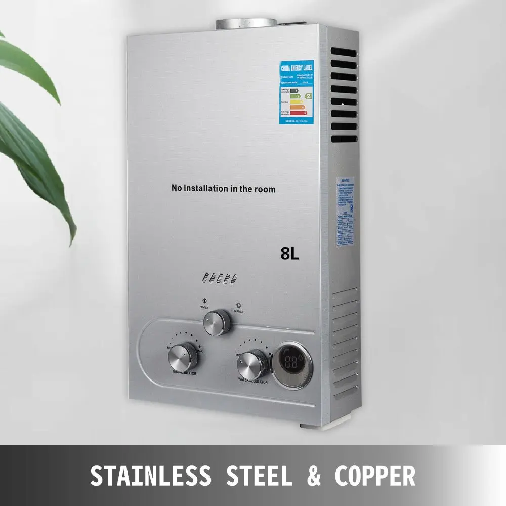 SIHAO LPG Water Heater 6L 8L 10L 12L 16L 18L LPG Liquefied Petroleum Gas Propane Butane Water Heater Stainless Steel Boiler Kit