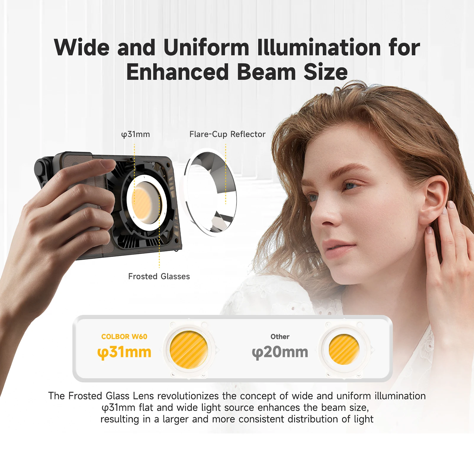 COLBOR Wonder W100 2700K-6500K Bi-Color 100W LED Pocket Video Light for Filmmaking Live Streaming Phtography CRI 96+ TLCI 97+