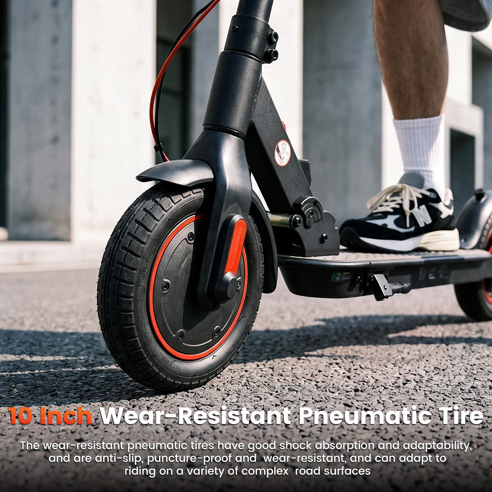 IScooter W3CPro Electric Scooter 36V 15Ah 30km Range 10 inch Inflatable Tire Speed Rear Disc Brake Adult E Scooter with APP
