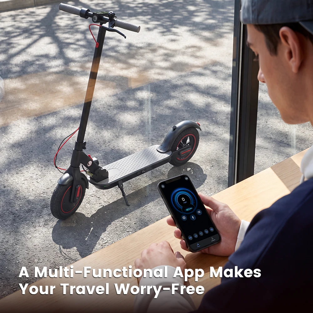 IScooter W3CPro Electric Scooter 36V 15Ah 30km Range 10 inch Inflatable Tire Speed Rear Disc Brake Adult E Scooter with APP