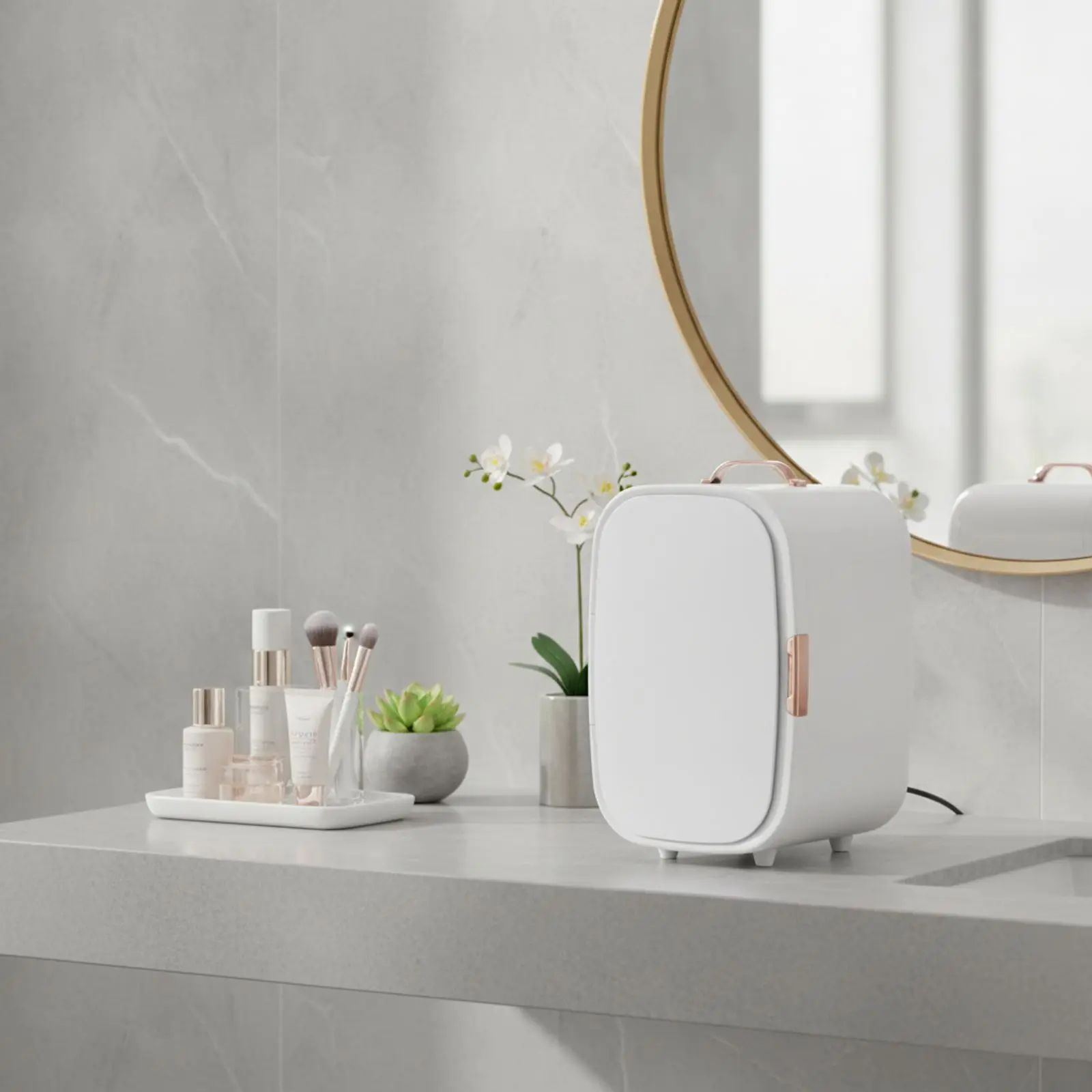 12L Beauty Fridge for Makeup Storage Mini Cosmetics Cooler and Warmer with 4-60β Constant Temperature Compact Skincare Fridge for Bedroom and Dorm Low Noise Less Than 20dB EU Plug White and Pink Available