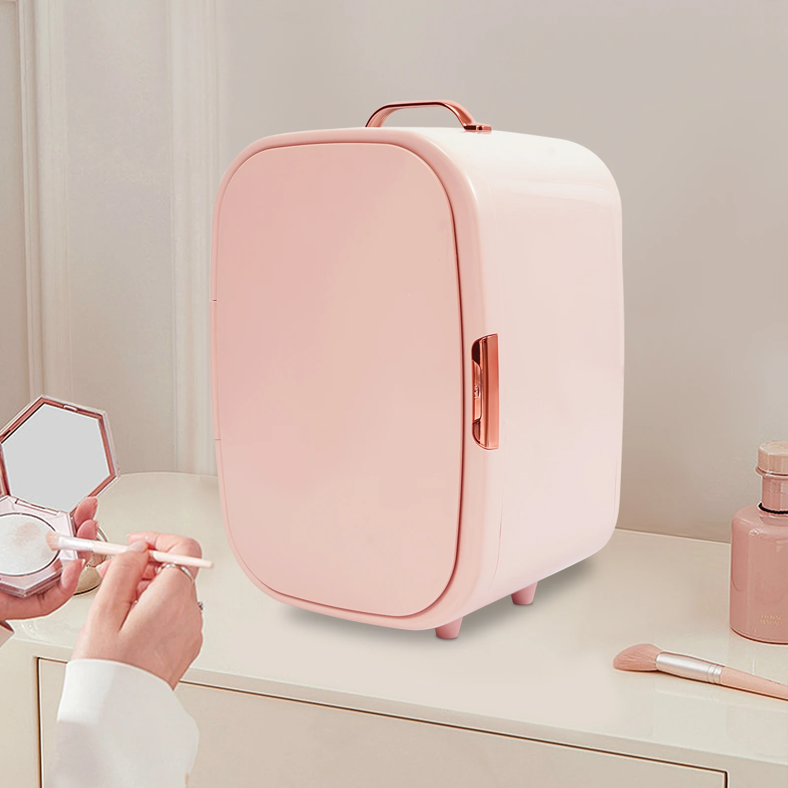 12L Beauty Fridge for Makeup Storage Mini Cosmetics Cooler and Warmer with 4-60β Constant Temperature Compact Skincare Fridge for Bedroom and Dorm Low Noise Less Than 20dB EU Plug White and Pink Available