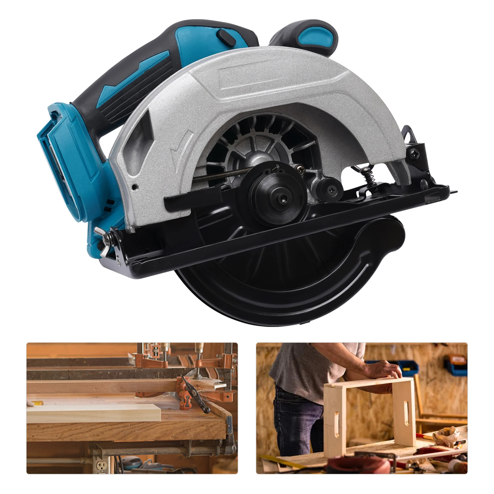 750W Cordless Electric Circular Saw 90mm Saw Blade Adjustable Angle Cutting Woodworking for Small Renovation, Carpentry, DIY