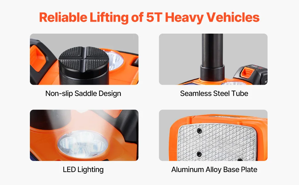 SucceBuy Electric Car Jack 5T Electric Scissor Jack with Electric Impact Wrench & LED Light & Remote Control for Sedan SUV Truck