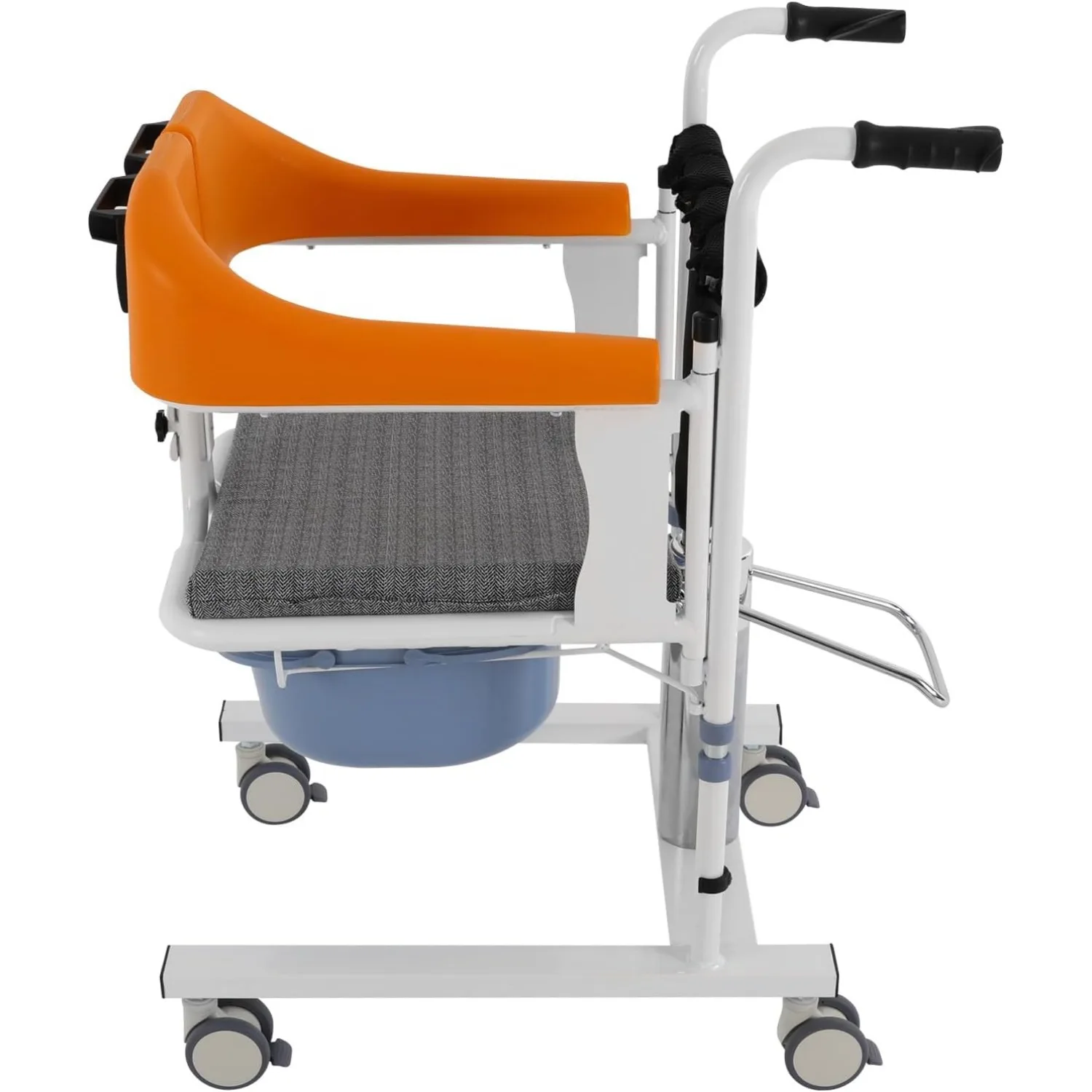 Patient Referral Chair, Shower Wheelchair with Height Adjustment, Toilet Chair with Wheels, 100 Kg, Night Chair