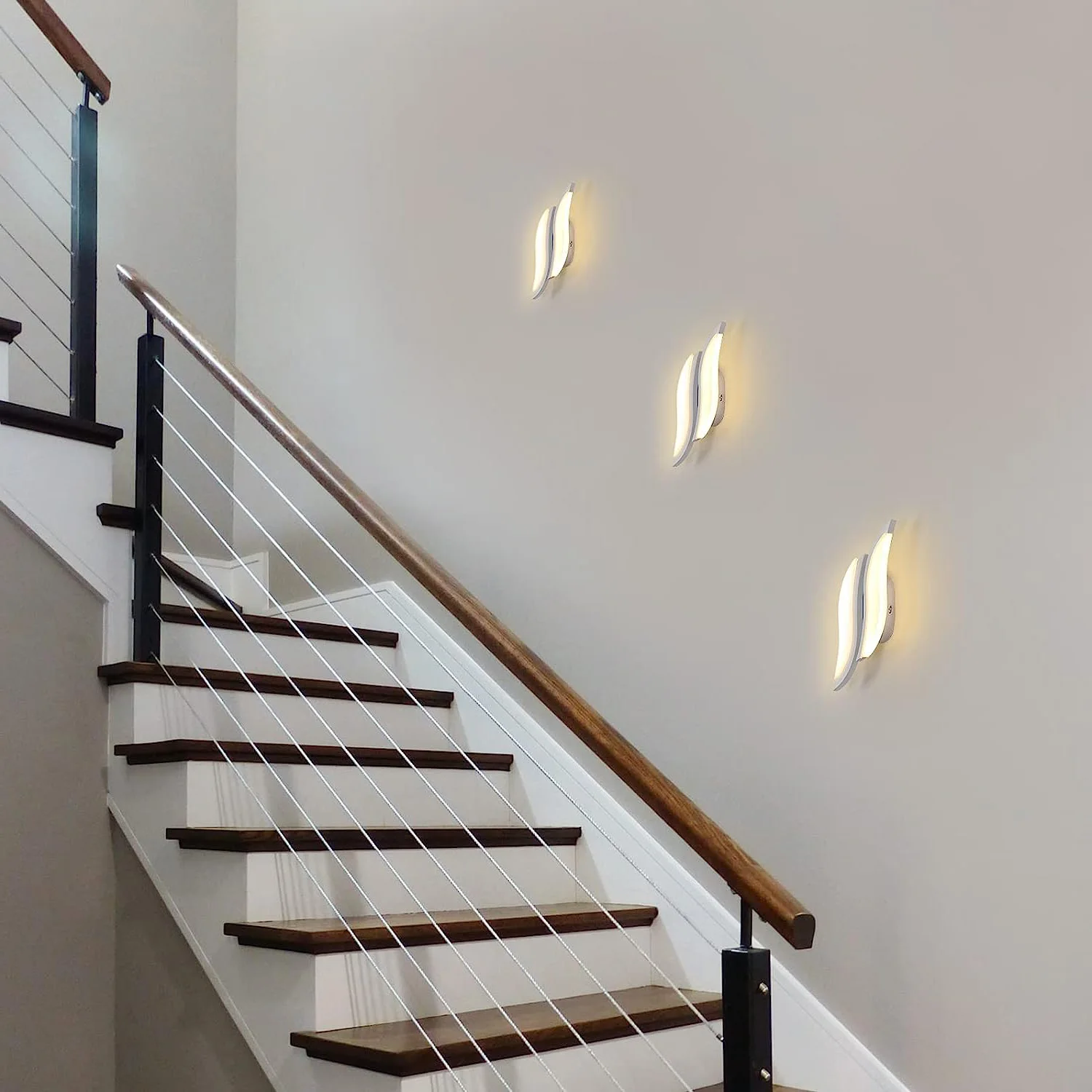 Modern White Wall Lamp 20W,LED Interior Wall Light,Warm Light 3000K Acrylic Aluminium Wall Lamp for Bedroom, Study in Hallway Livingroom