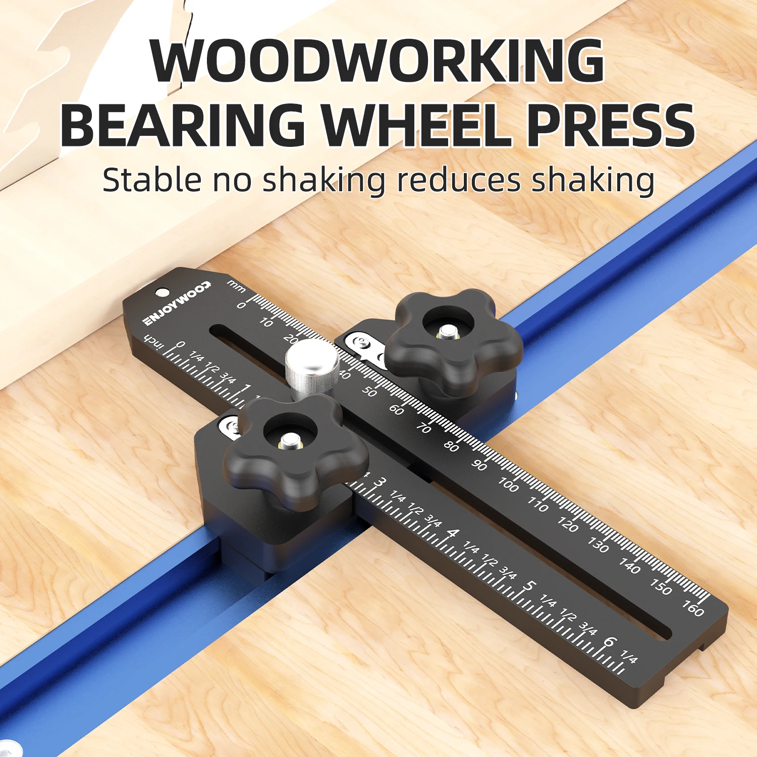 ENJOYWOOD 160mm Woodworking Thin Rip Jig Sliding Ruler Table Saw Jig Guide for Making Repetitive Narrow Thin Strip Cutting Limit