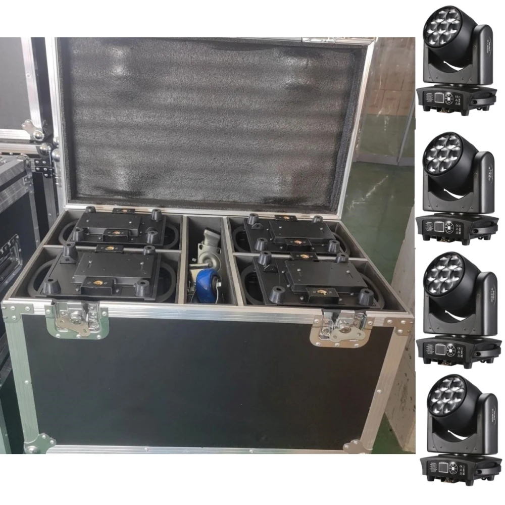 Flight Case Flycase Flightcase Stage Light Shockproof with Wheel for 7x40W Moving Head Light Case Led Light Dj