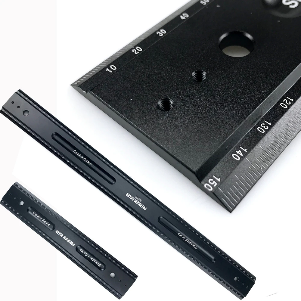 Woodworking Marking Ruler 600/900mm Straight Ladder Dual-purpose Measuring Ruler Multifunction Aluminum Alloy Square Scriber