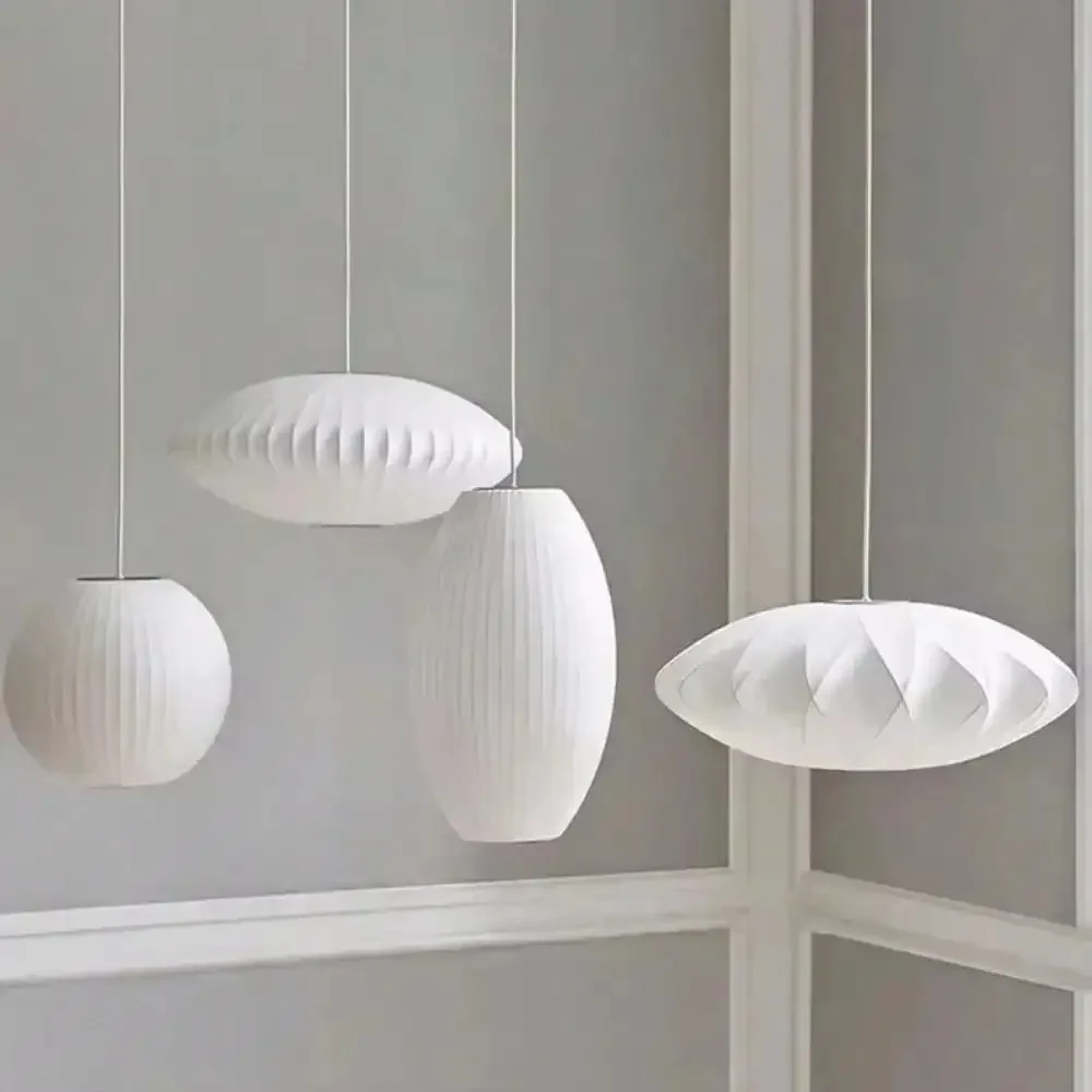 Nordic Silk LED Pendant Lamp - Living/Dining/Hotel/Restaurant Light - Designer Home Decor, Factory Direct (No Bulb)