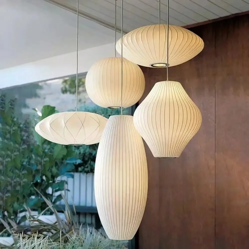 Nordic Silk LED Pendant Lamp - Living/Dining/Hotel/Restaurant Light - Designer Home Decor, Factory Direct (No Bulb)