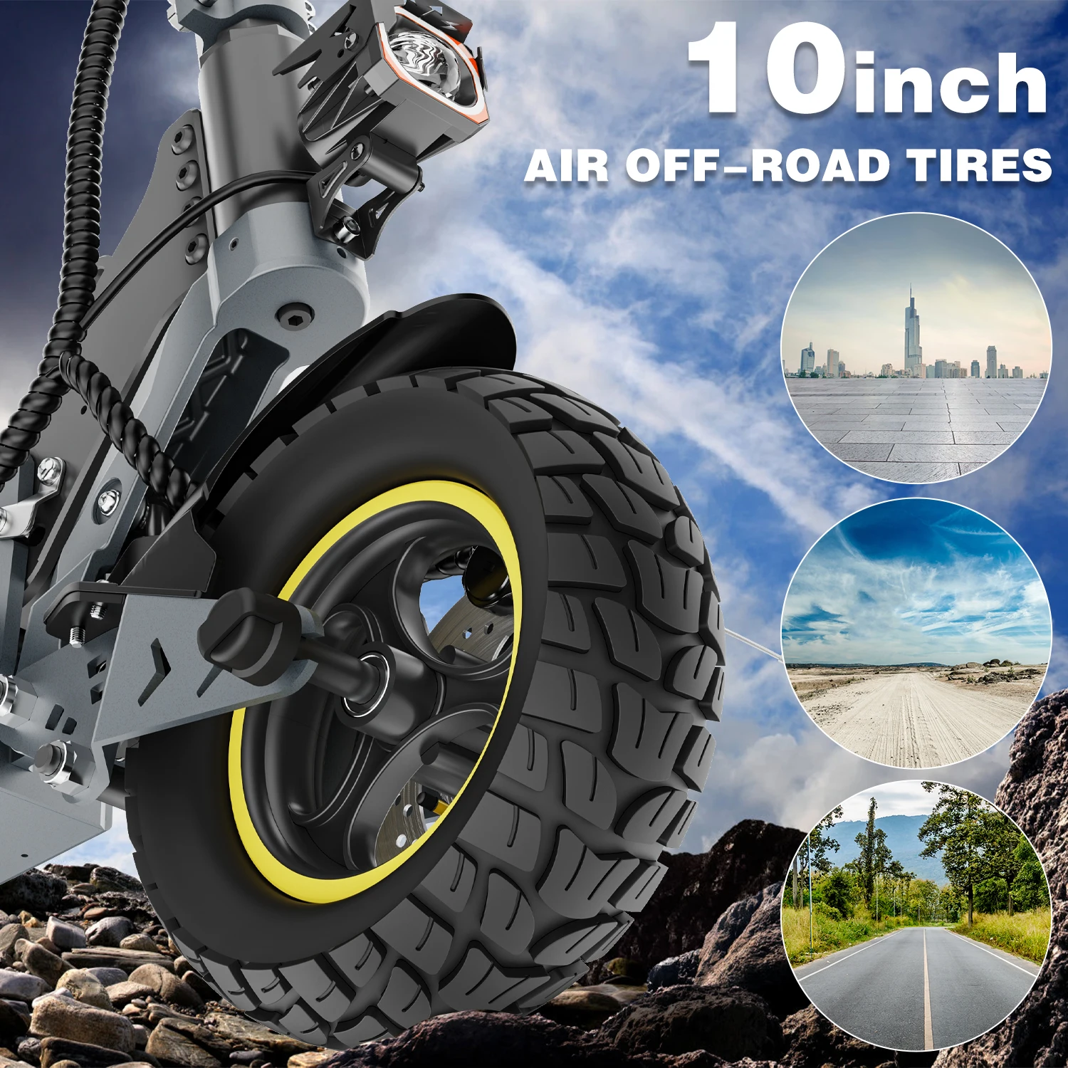 Ienyrid Ie-S1 Electric Scooter for Adult 48V15Ah Battery Auto Cruise Control System 10" Tire
