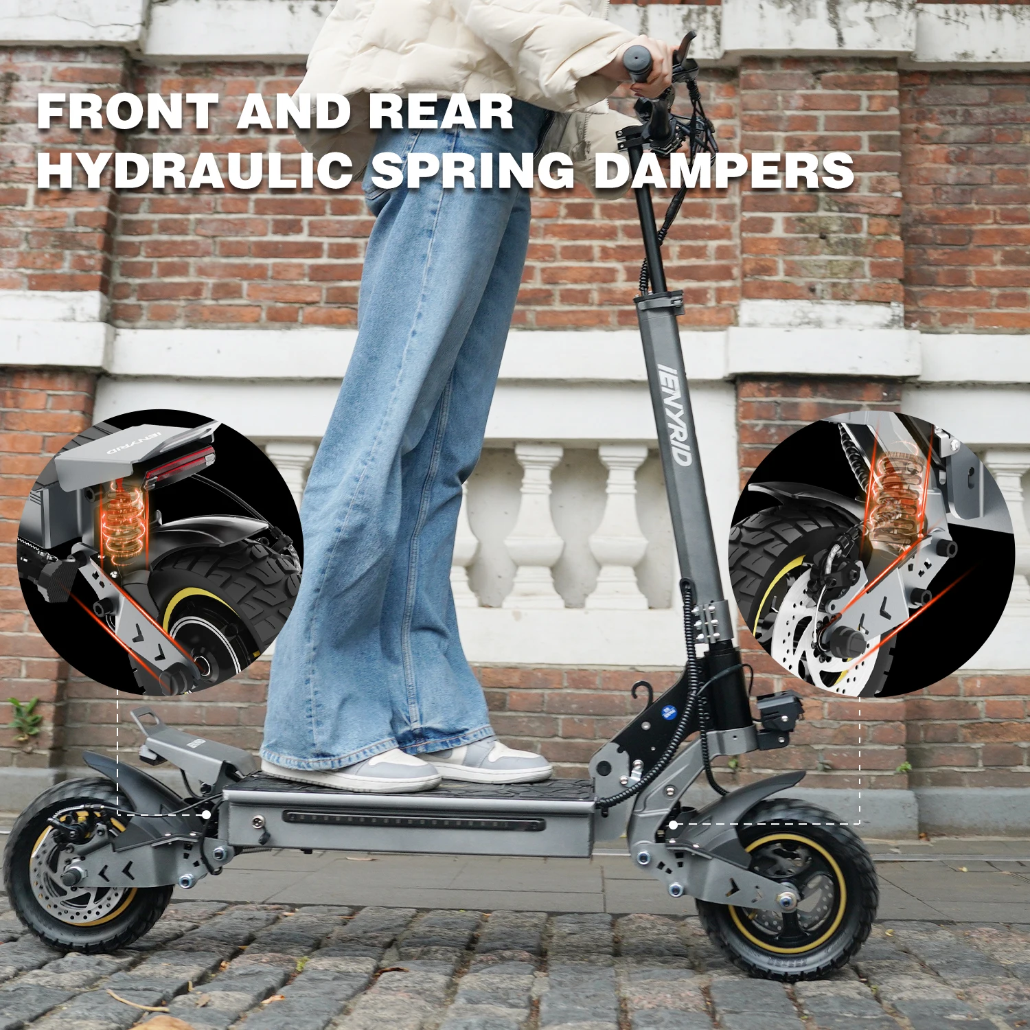 Ienyrid Ie-S1 Electric Scooter for Adult 48V15Ah Battery Auto Cruise Control System 10" Tire