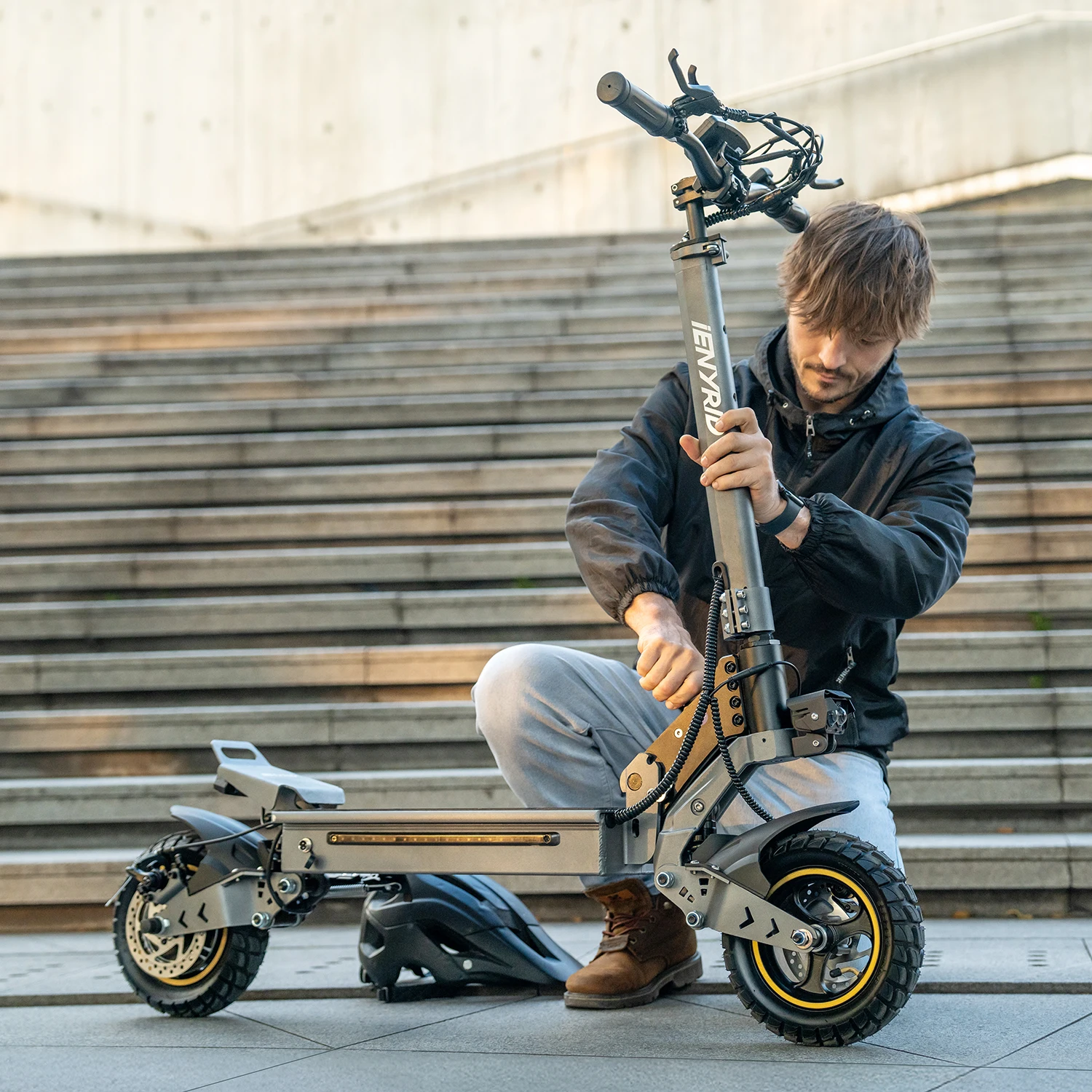 Ienyrid Ie-S1 Electric Scooter for Adult 48V15Ah Battery Auto Cruise Control System 10" Tire